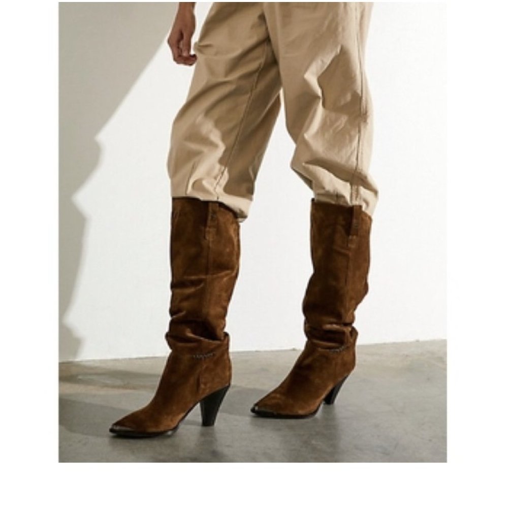 Free People Stevie Boots in Brown Suede Size 36